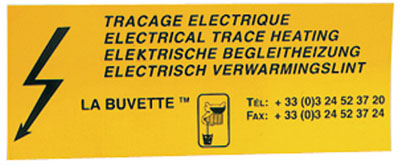 ETIQUETTE DE PROTECTION POUR RUBAN CHAUFFANT