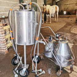 Vds positions de traite chèvre et pots inox