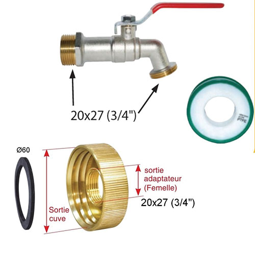 KIT ADAPTATEUR POUR CUVE DE 1000 L - photo 2