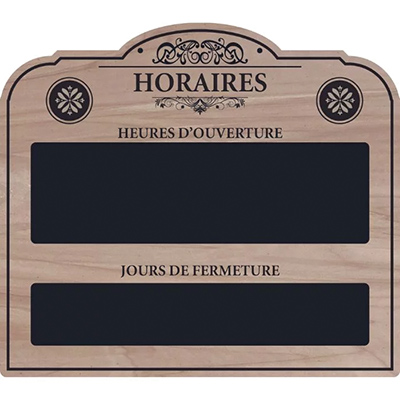 PLAQUE HORAIRES