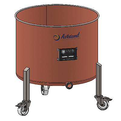 CHAUDRON CUIVRE 200L SUR ROUES