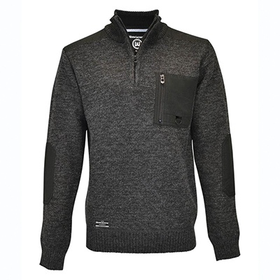 PULL TRICOT ZIPPE GRIS 