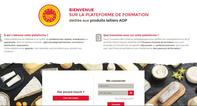 Une plateforme de formation aux AOP laitières