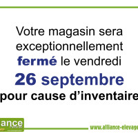 Vos magasins de Valence d'Albigeois (81), de Bressuire (79) et d'Argenton/Creuse (36) seront en inventaire le vendredi 26 septembre 2025