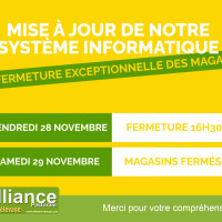 Mise à jour du système informatique - Perturbation de l’activité les 28 et 29 novembre
