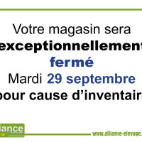 Vos magasins de LESSAC et SOUVIGNY sont en inventaire le mardi 29 septembre 2026